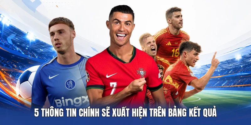 5 thông tin chính sẽ xuất hiện trên bảng kết quả