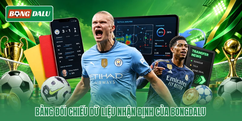 Bảng đối chiếu dữ liệu nhận định của Bongdalu