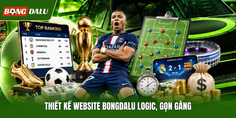 Thiết kế website bongdalu logic, gọn gàng